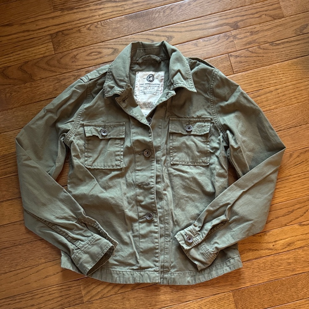 Lucky Brand Olive Green Button-Up Jacket